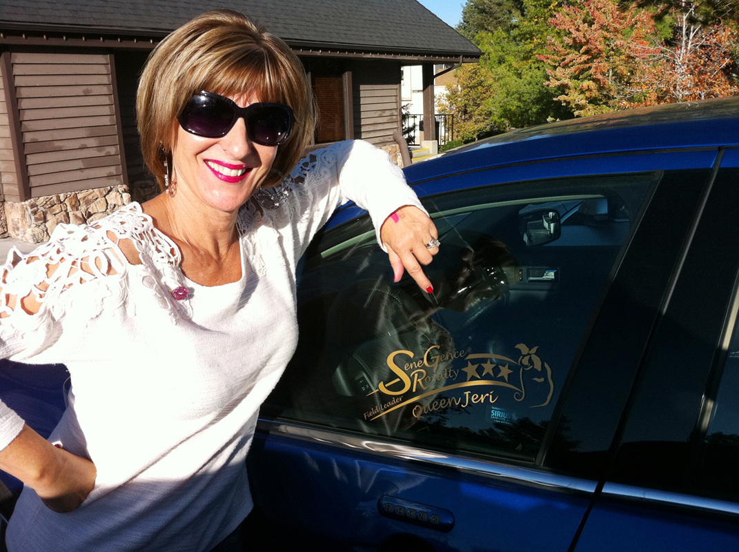 Jeri Taylor-Swade with her SeneGence car